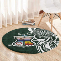Personalised Tonga Takuilau College Round Carpet Est 1975 Tongan Ngatu Pattern - Polynesian Pride