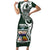 Personalised Tonga Takuilau College Short Sleeve Bodycon Dress Est 1975 Tongan Ngatu Pattern - Polynesian Pride