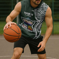 Personalised Tonga Takuilau College Sleeveless Hoodie Est 1975 Tongan Ngatu Pattern - Polynesian Pride