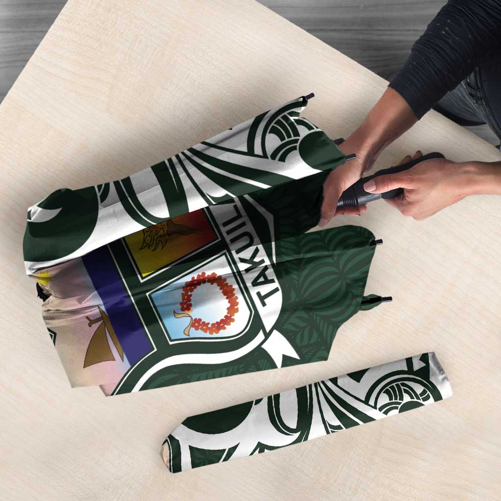 Personalised Tonga Takuilau College Umbrella Est 1975 Tongan Ngatu Pattern - Polynesian Pride