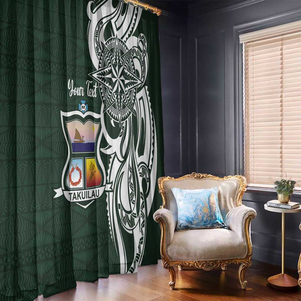 Personalised Tonga Takuilau College Window Curtain Est 1975 Tongan Ngatu Pattern - Polynesian Pride