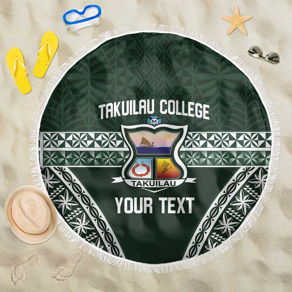 Personalised Tonga Takuilau College Beach Blanket 50th Anniversary Ngatu Kupesi - Polynesian Pride