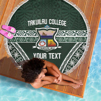 Personalised Tonga Takuilau College Beach Blanket 50th Anniversary Ngatu Kupesi - Polynesian Pride