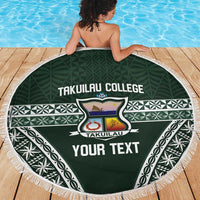 Personalised Tonga Takuilau College Beach Blanket 50th Anniversary Ngatu Kupesi - Polynesian Pride