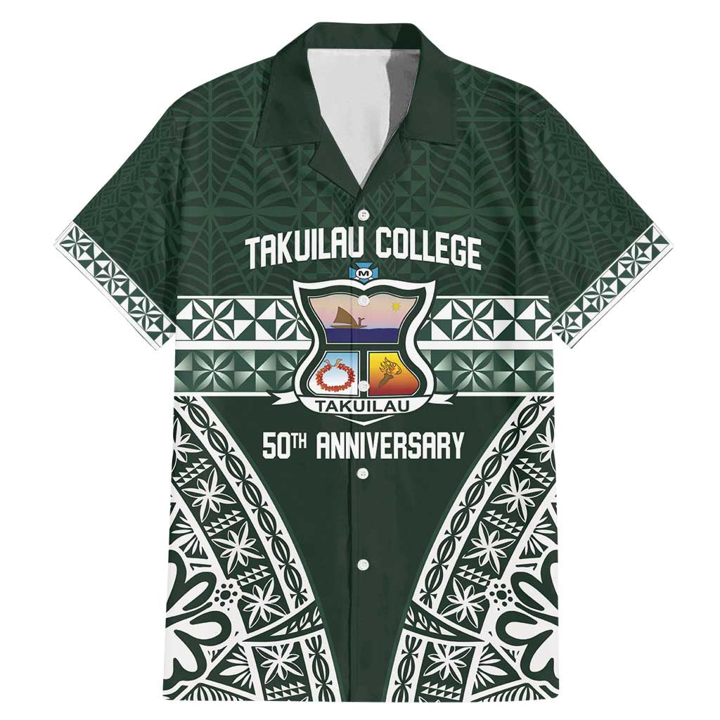 Personalised Tonga Takuilau College Family Matching Mermaid Dress and Hawaiian Shirt 50th Anniversary Ngatu Kupesi - Polynesian Pride