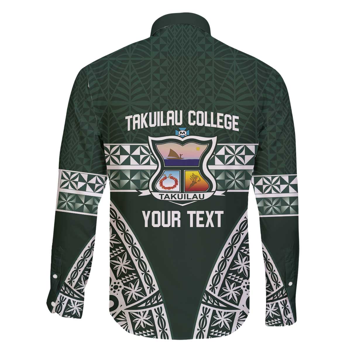 Personalised Tonga Takuilau College Family Matching Off The Shoulder Long Sleeve Dress and Hawaiian Shirt 50th Anniversary Ngatu Kupesi - Polynesian Pride