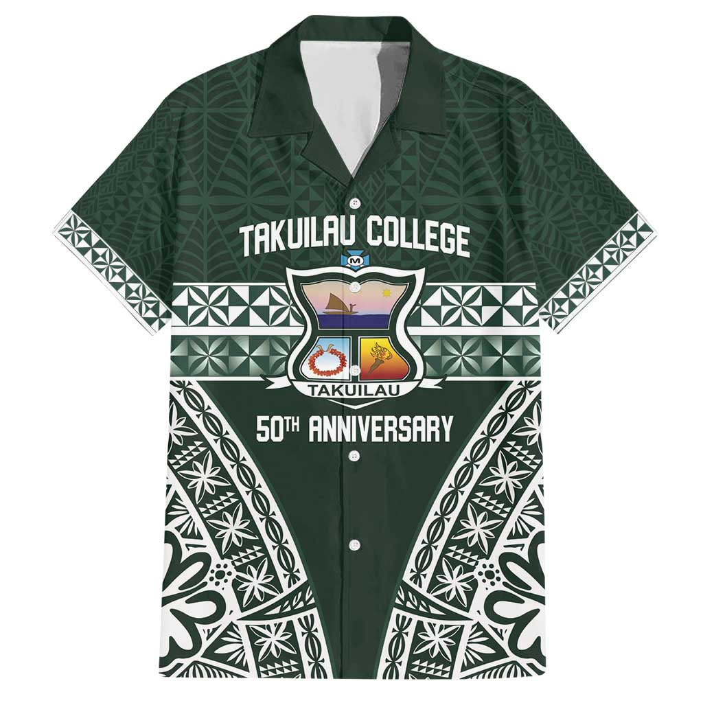 Personalised Tonga Takuilau College Family Matching Short Sleeve Bodycon Dress and Hawaiian Shirt 50th Anniversary Ngatu Kupesi - Polynesian Pride