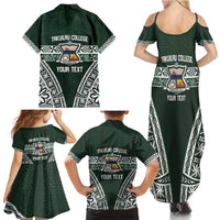Personalised Tonga Takuilau College Family Matching Summer Maxi Dress and Hawaiian Shirt 50th Anniversary Ngatu Kupesi - Polynesian Pride
