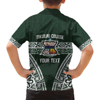 Personalised Tonga Takuilau College Family Matching Tank Maxi Dress and Hawaiian Shirt 50th Anniversary Ngatu Kupesi - Polynesian Pride