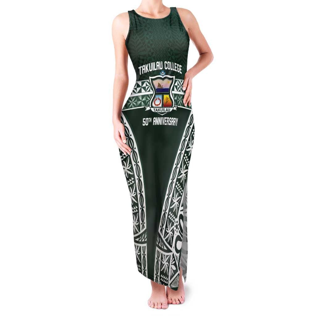 Personalised Tonga Takuilau College Family Matching Tank Maxi Dress and Hawaiian Shirt 50th Anniversary Ngatu Kupesi - Polynesian Pride