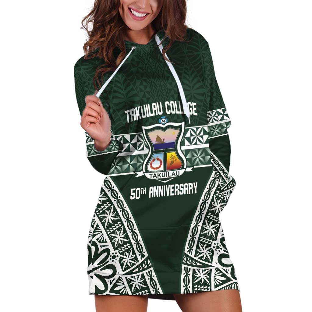 Personalised Tonga Takuilau College Hoodie Dress 50th Anniversary Ngatu Kupesi - Polynesian Pride