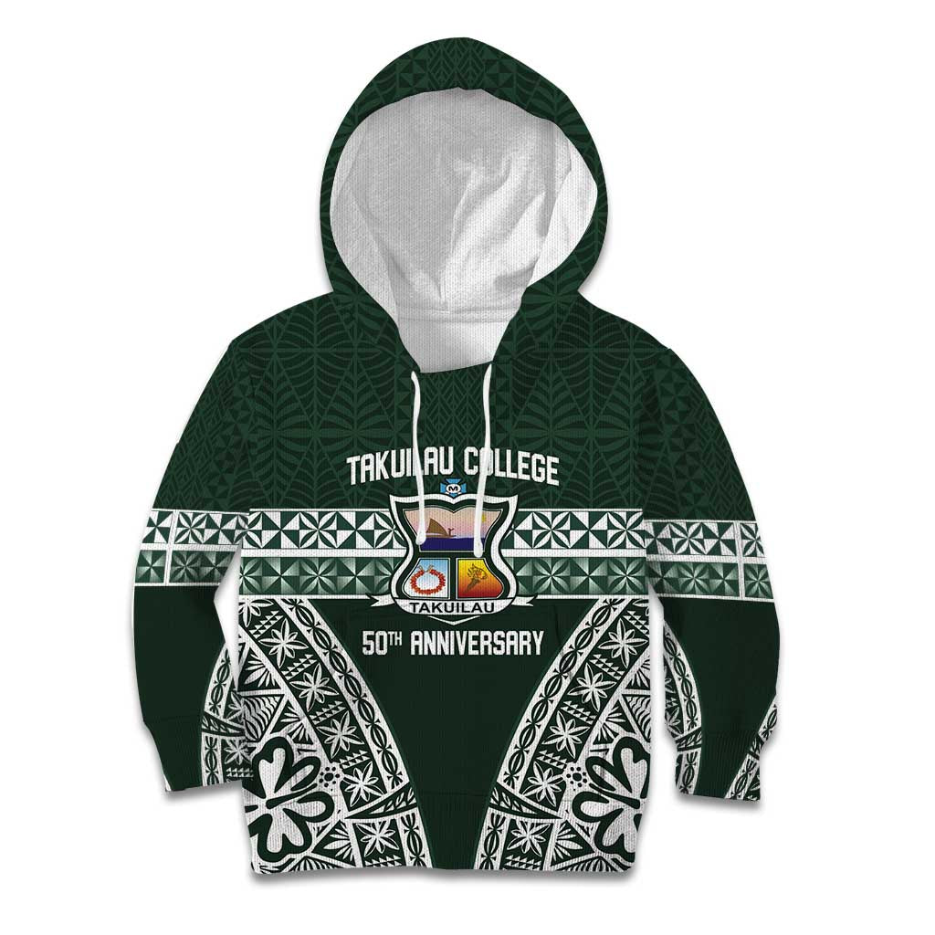 Personalised Tonga Takuilau College Kid Hoodie 50th Anniversary Ngatu Kupesi - Polynesian Pride