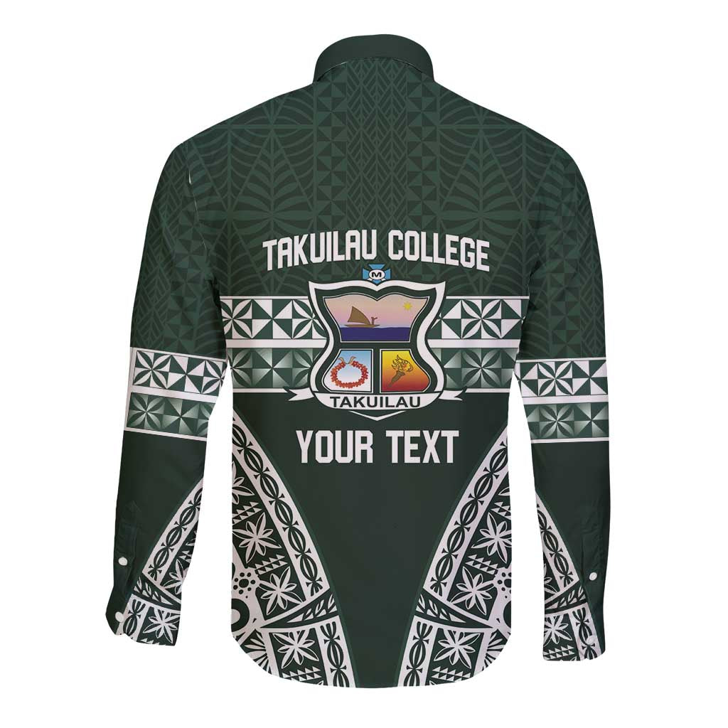 Personalised Tonga Takuilau College Long Sleeve Button Shirt 50th Anniversary Ngatu Kupesi - Polynesian Pride
