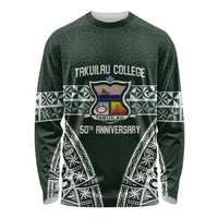 Personalised Tonga Takuilau College Long Sleeve Shirt 50th Anniversary Ngatu Kupesi - Polynesian Pride