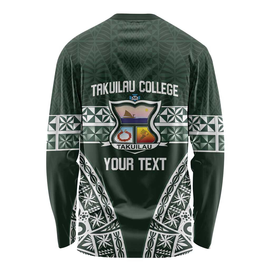 Personalised Tonga Takuilau College Long Sleeve Shirt 50th Anniversary Ngatu Kupesi - Polynesian Pride