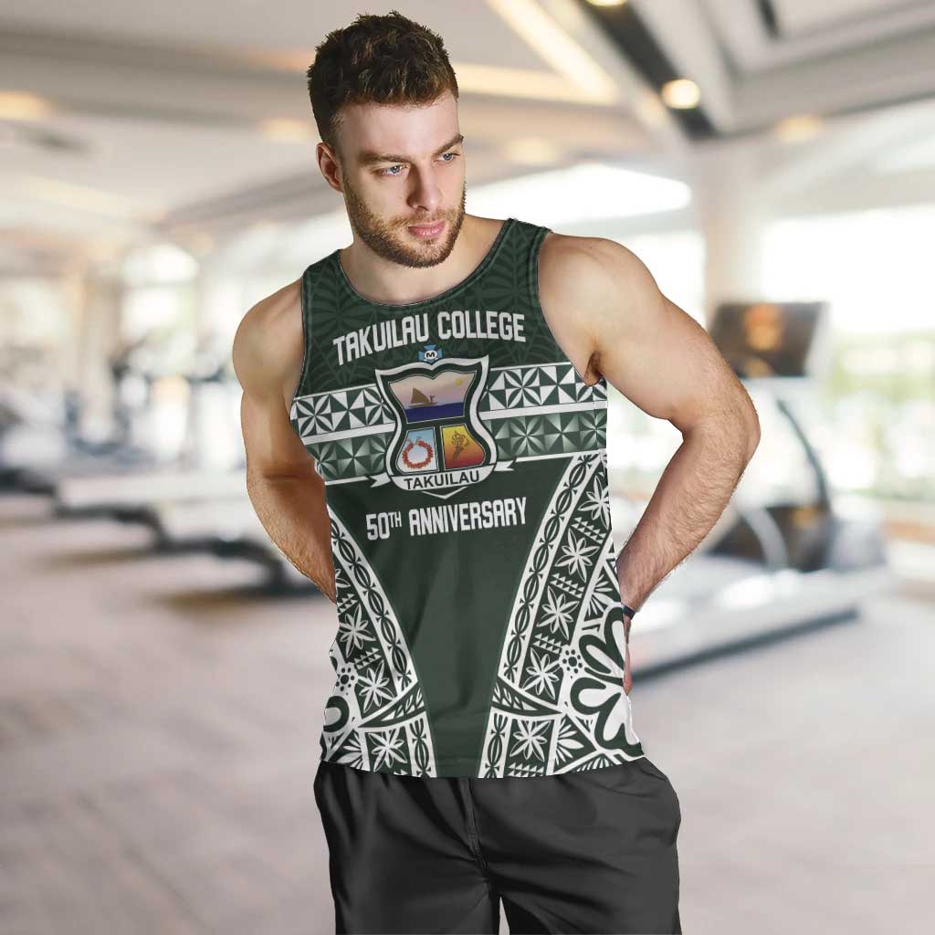 Personalised Tonga Takuilau College Men Tank Top 50th Anniversary Ngatu Kupesi - Polynesian Pride