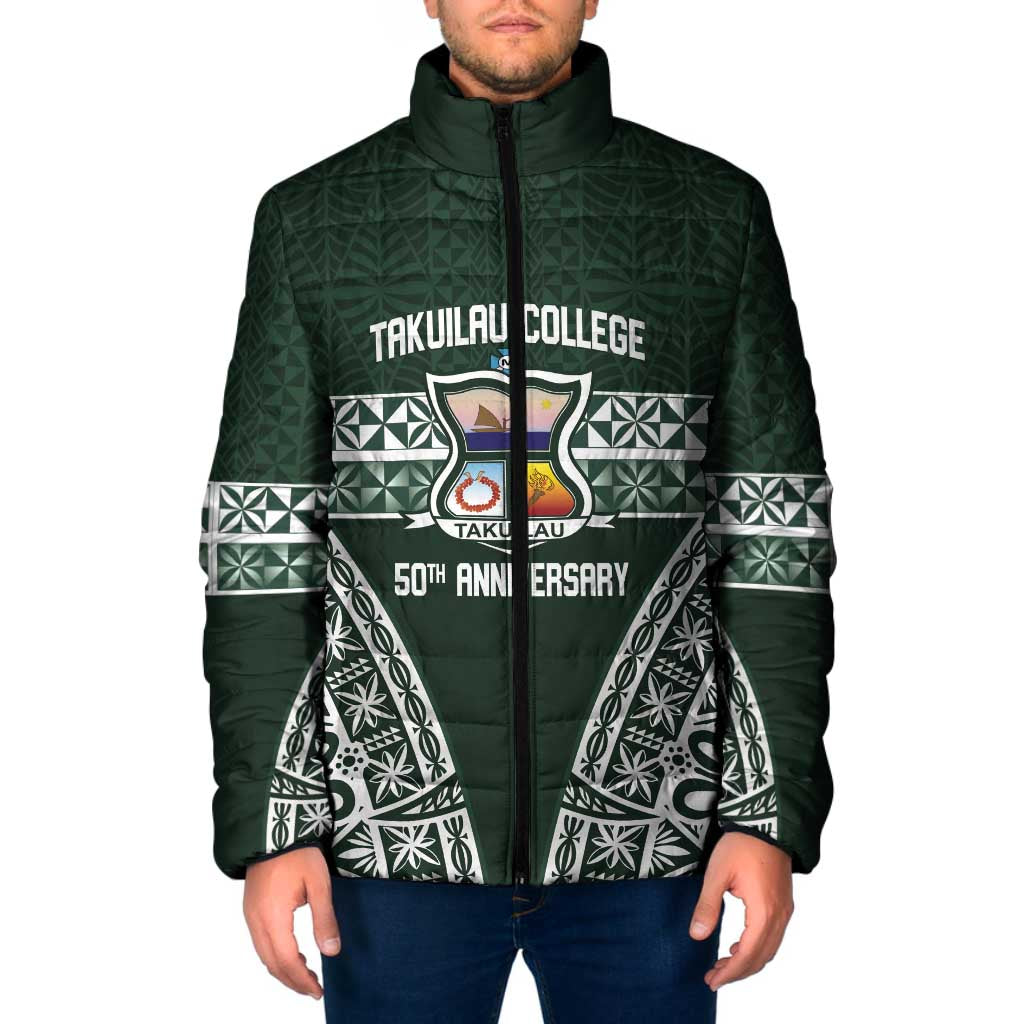 Personalised Tonga Takuilau College Padded Jacket 50th Anniversary Ngatu Kupesi - Polynesian Pride