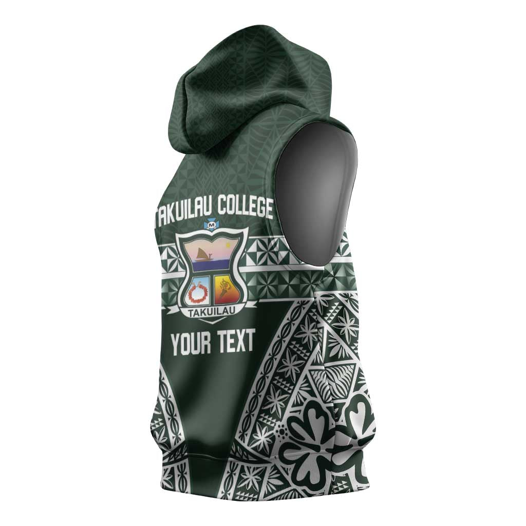 Personalised Tonga Takuilau College Sleeveless Hoodie 50th Anniversary Ngatu Kupesi - Polynesian Pride