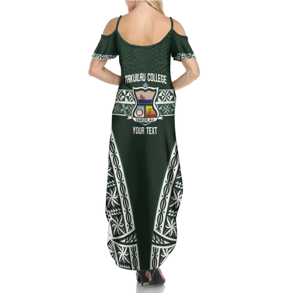 Personalised Tonga Takuilau College Summer Maxi Dress 50th Anniversary Ngatu Kupesi - Polynesian Pride