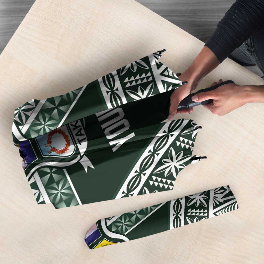 Personalised Tonga Takuilau College Umbrella 50th Anniversary Ngatu Kupesi - Polynesian Pride