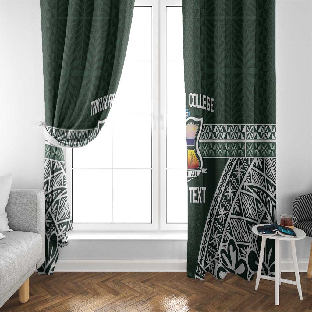 Personalised Tonga Takuilau College Window Curtain 50th Anniversary Ngatu Kupesi - Polynesian Pride