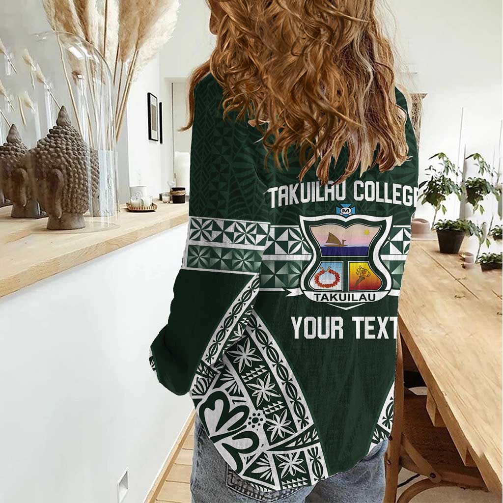 Personalised Tonga Takuilau College Women Casual Shirt 50th Anniversary Ngatu Kupesi - Polynesian Pride