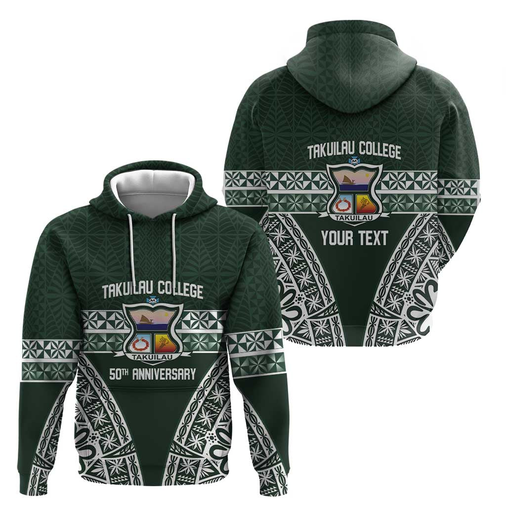 Personalised Tonga Takuilau College Zip Hoodie 50th Anniversary Ngatu Kupesi - Polynesian Pride