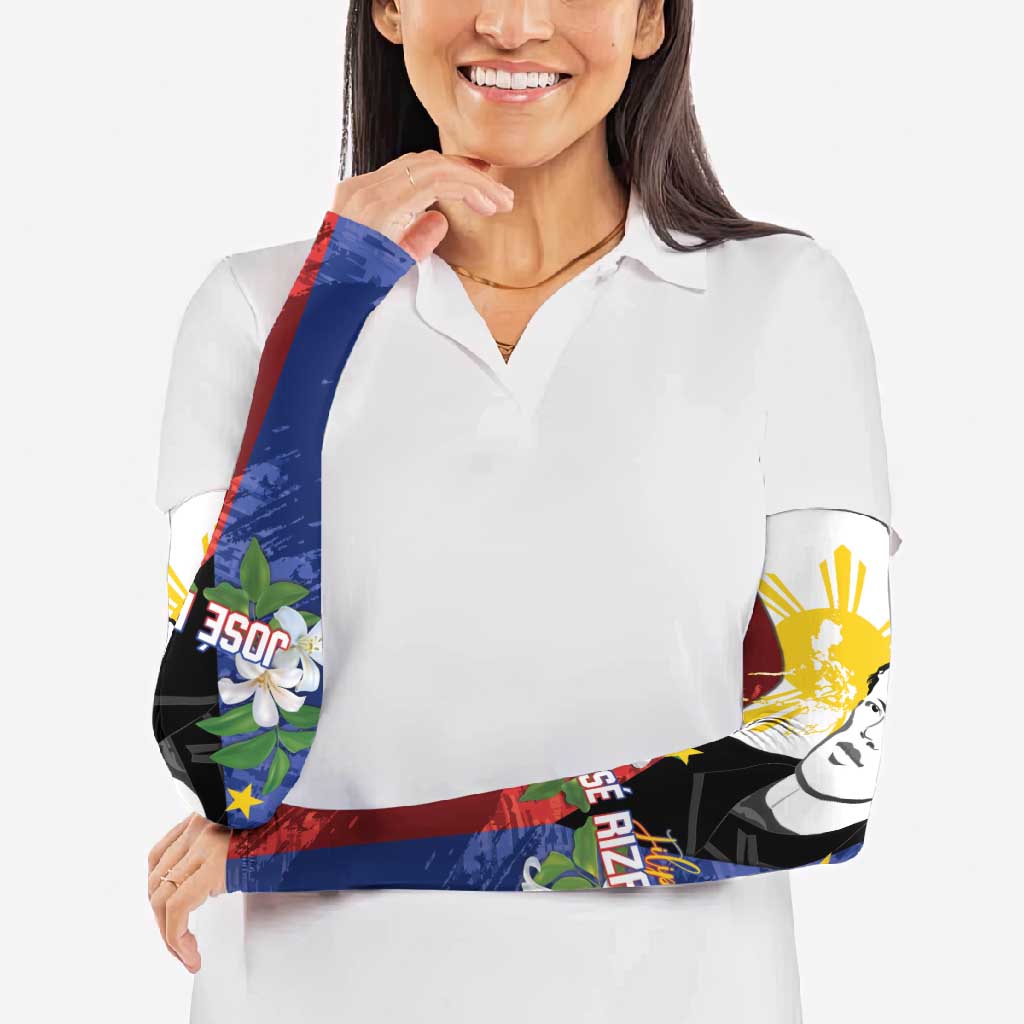 Philippines Rizal Day Arm Sleeves Filipino Sampaguita Grunge Style - Polynesian Pride