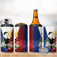 Philippines Rizal Day 4 in 1 Can Cooler Tumbler Filipino Sampaguita Grunge Style - Polynesian Pride