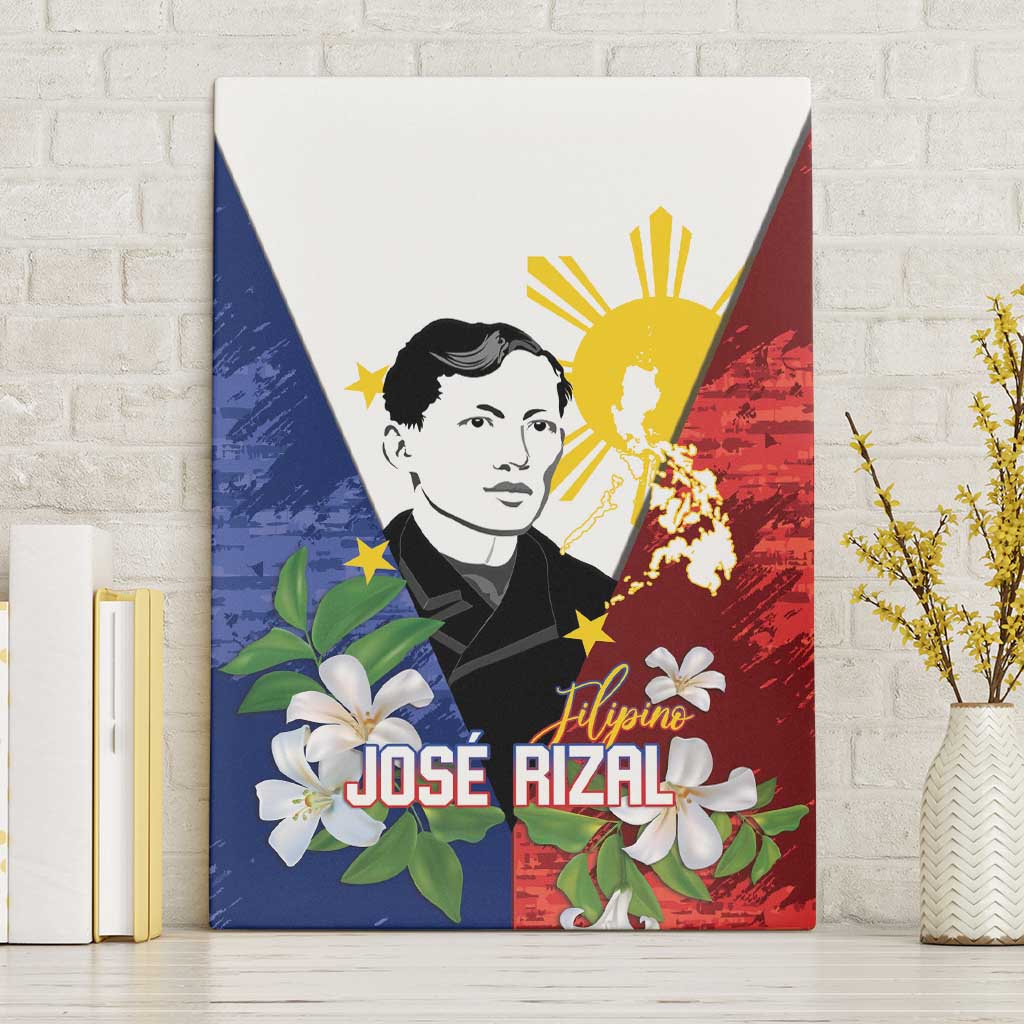 Philippines Rizal Day Canvas Wall Art Filipino Sampaguita Grunge Style - Polynesian Pride