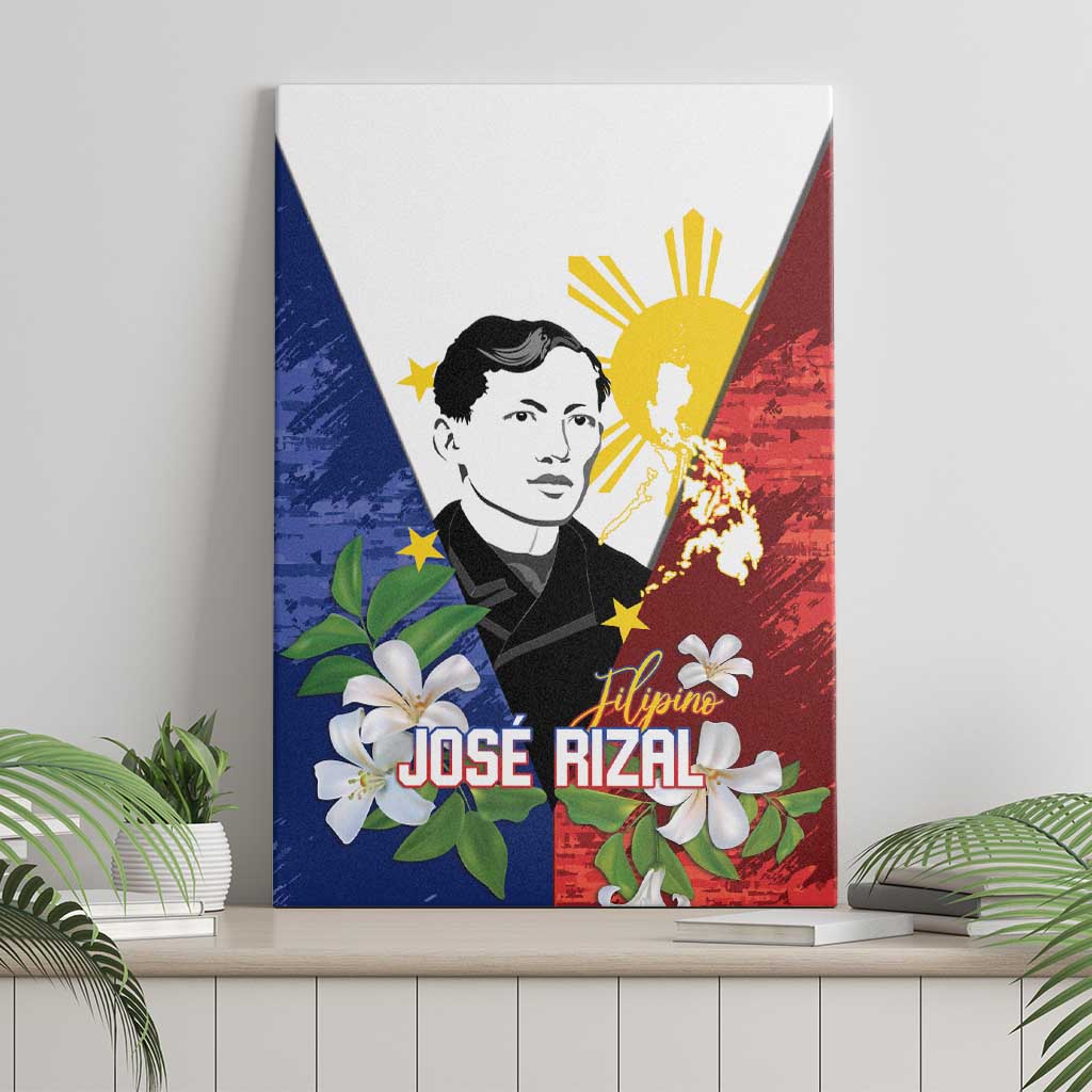 Philippines Rizal Day Canvas Wall Art Filipino Sampaguita Grunge Style - Polynesian Pride