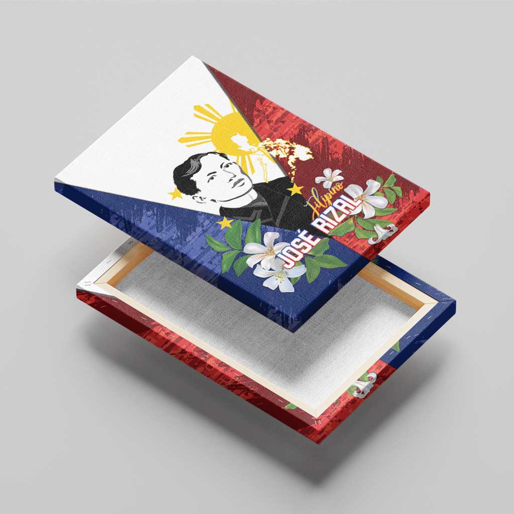 Philippines Rizal Day Canvas Wall Art Filipino Sampaguita Grunge Style - Polynesian Pride