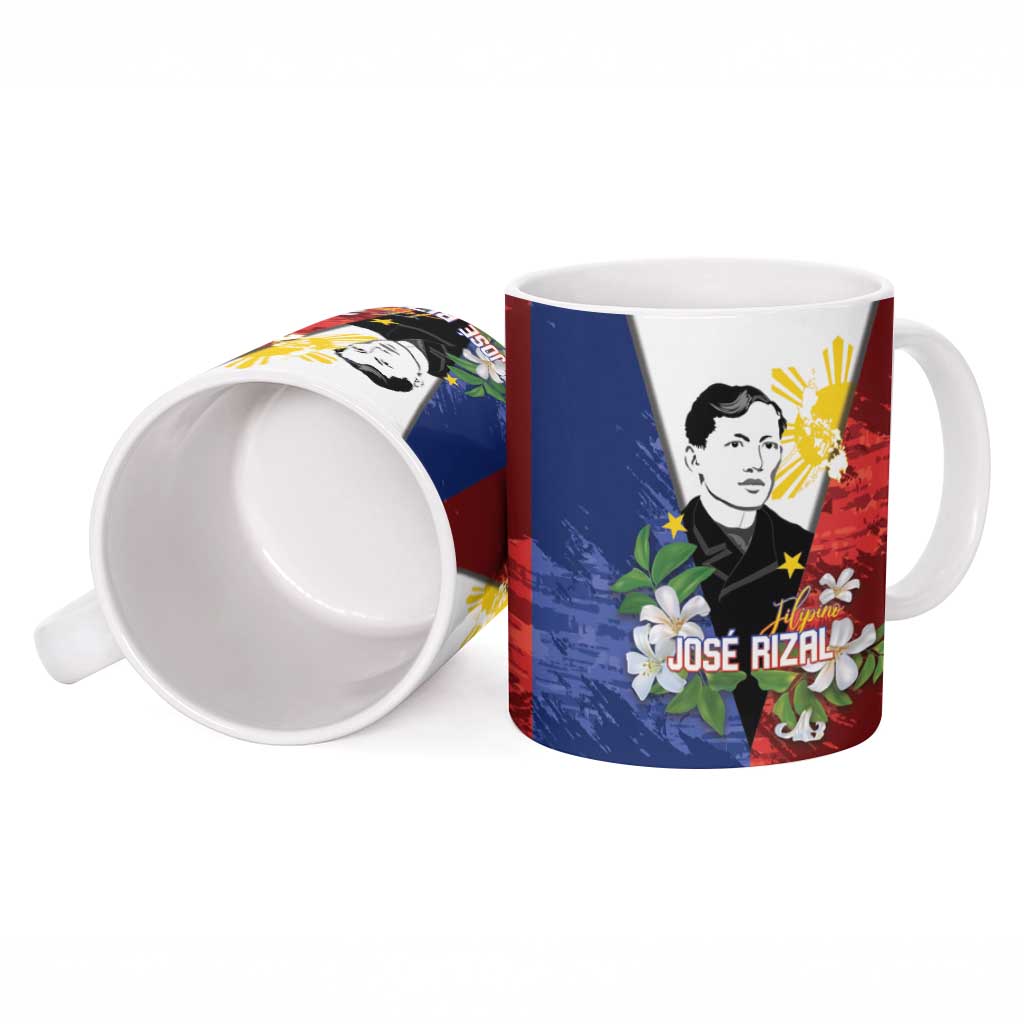 Philippines Rizal Day Ceramic Mug Filipino Sampaguita Grunge Style - Polynesian Pride
