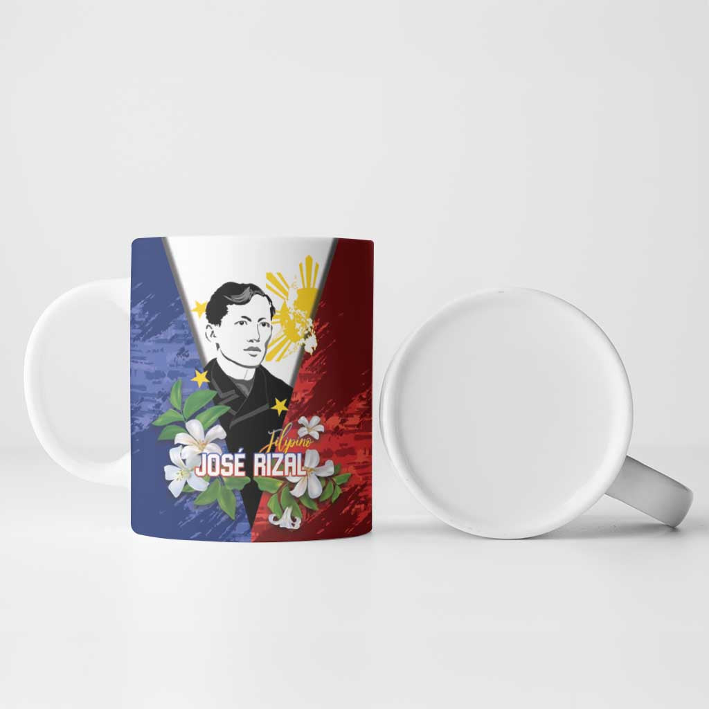 Philippines Rizal Day Ceramic Mug Filipino Sampaguita Grunge Style - Polynesian Pride
