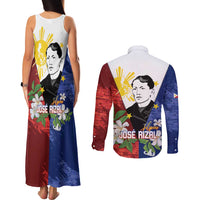 Philippines Rizal Day Couples Matching Tank Maxi Dress and Long Sleeve Button Shirt Filipino Sampaguita Grunge Style - Polynesian Pride