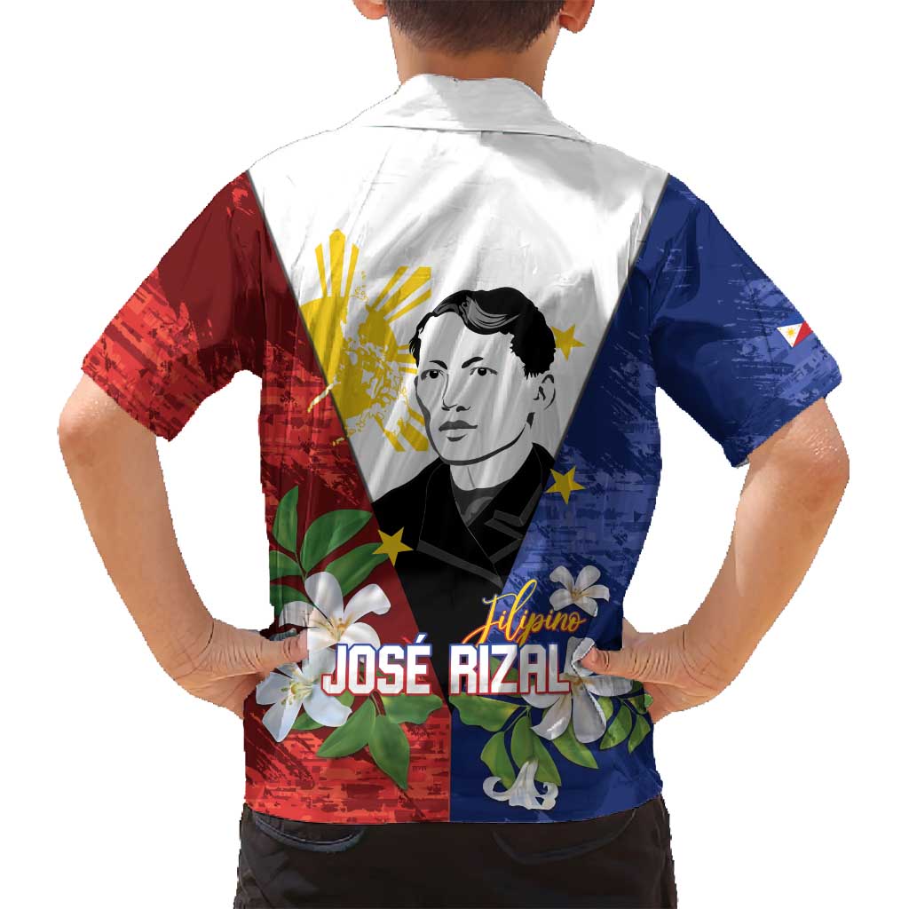 Philippines Rizal Day Family Matching Puletasi and Hawaiian Shirt Filipino Sampaguita Grunge Style - Polynesian Pride