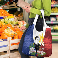 Philippines Rizal Day Grocery Bag Filipino Sampaguita Grunge Style - Polynesian Pride