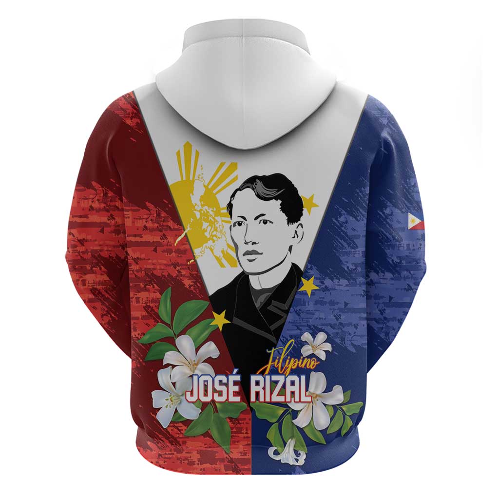 Philippines Rizal Day Hoodie Filipino Sampaguita Grunge Style - Polynesian Pride