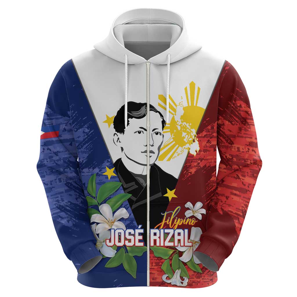 Philippines Rizal Day Hoodie Filipino Sampaguita Grunge Style - Polynesian Pride