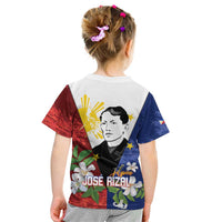 Philippines Rizal Day Kid T Shirt Filipino Sampaguita Grunge Style - Polynesian Pride