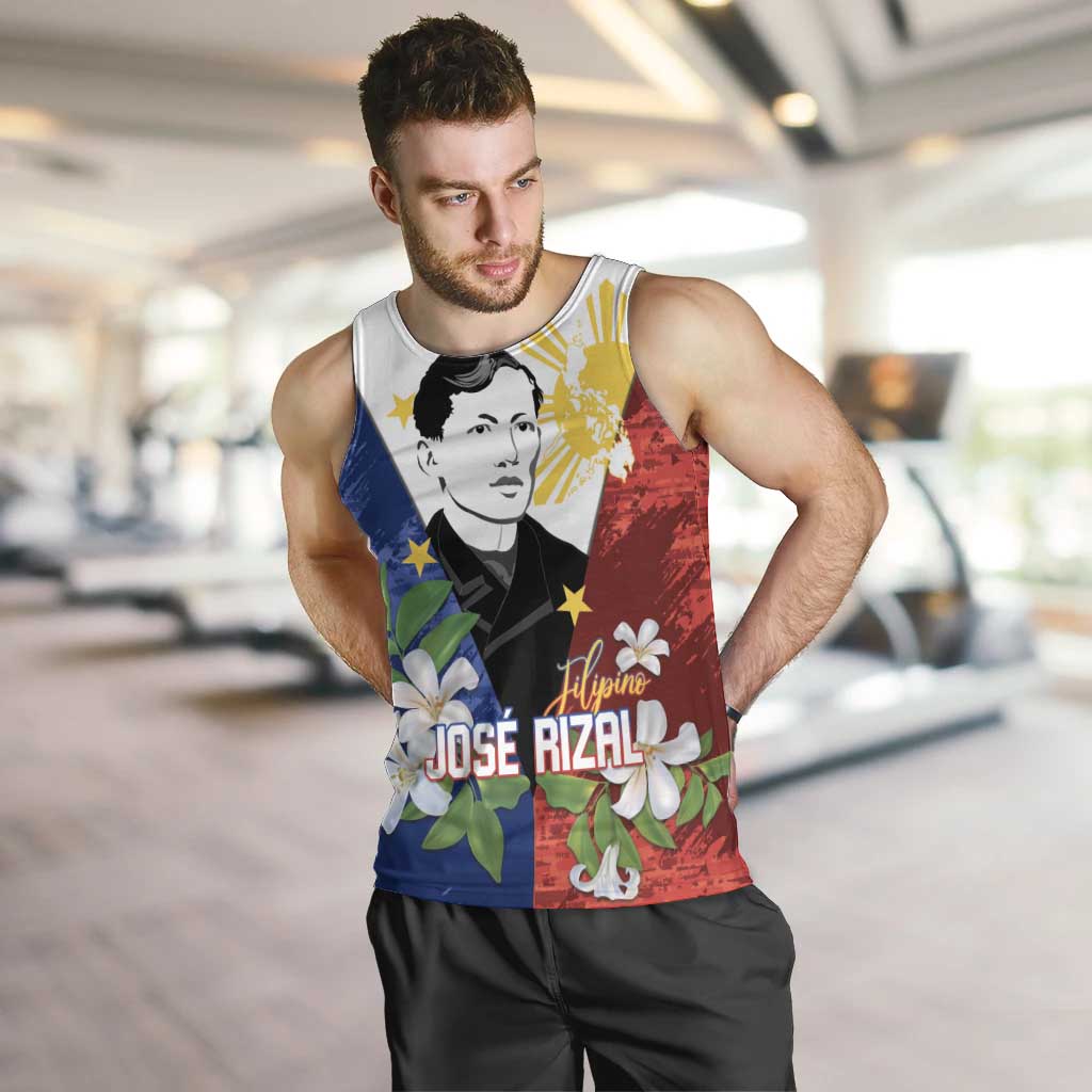 Philippines Rizal Day Men Tank Top Filipino Sampaguita Grunge Style - Polynesian Pride