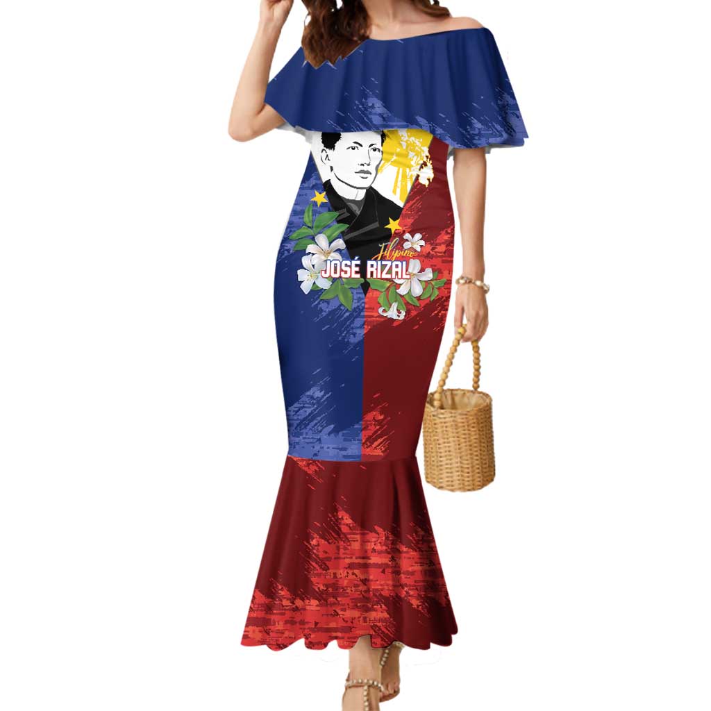 Philippines Rizal Day Mermaid Dress Filipino Sampaguita Grunge Style - Polynesian Pride