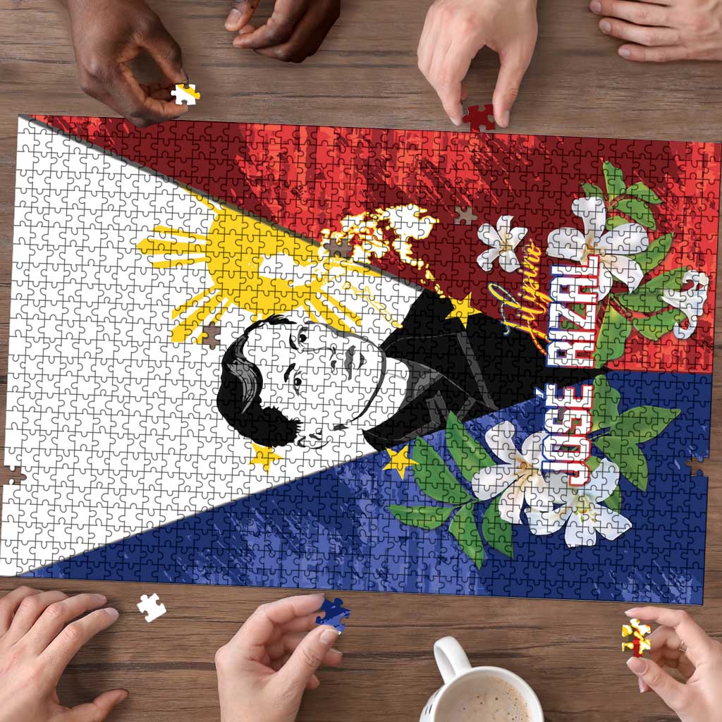 Philippines Rizal Day Puzzle Filipino Sampaguita Grunge Style - Polynesian Pride
