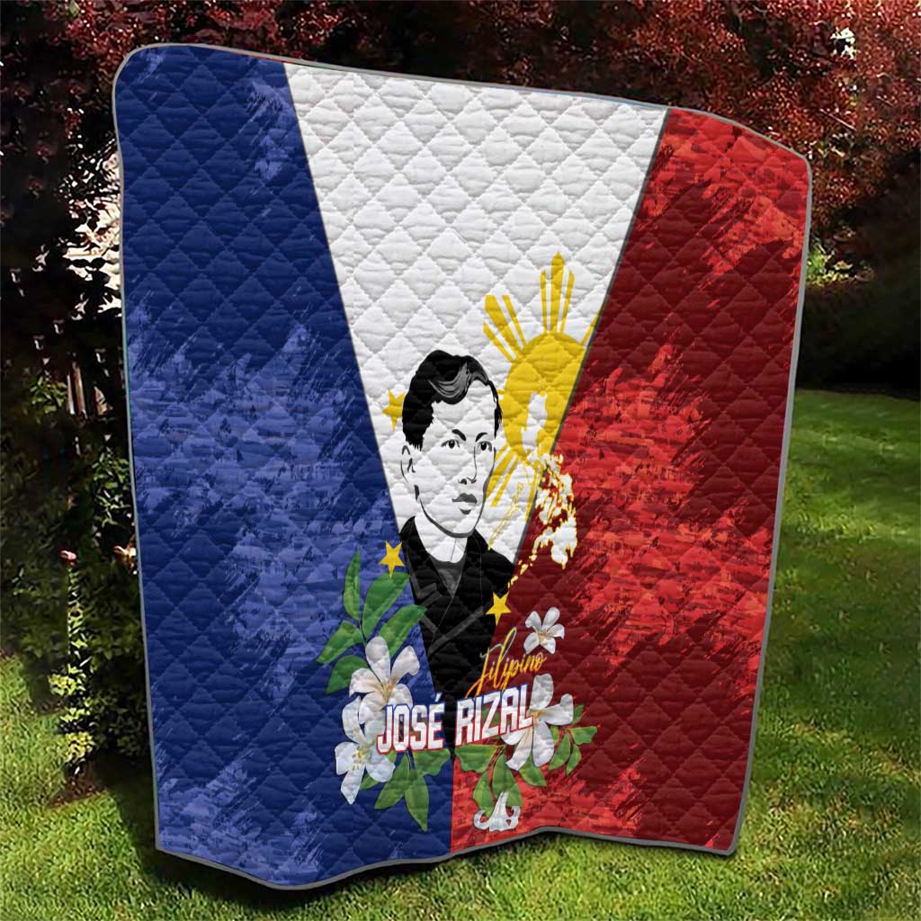 Philippines Rizal Day Quilt Filipino Sampaguita Grunge Style - Polynesian Pride