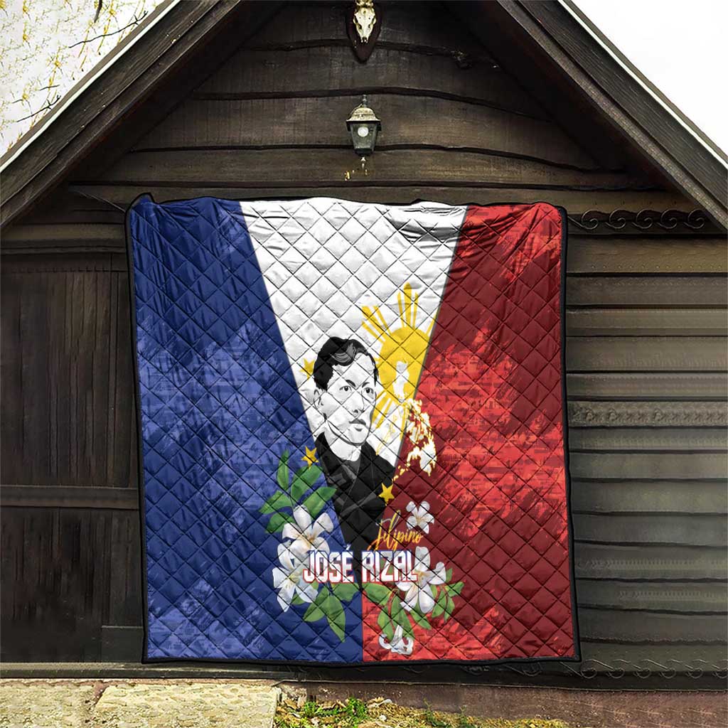 Philippines Rizal Day Quilt Filipino Sampaguita Grunge Style - Polynesian Pride
