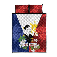 Philippines Rizal Day Quilt Bed Set Filipino Sampaguita Grunge Style - Polynesian Pride