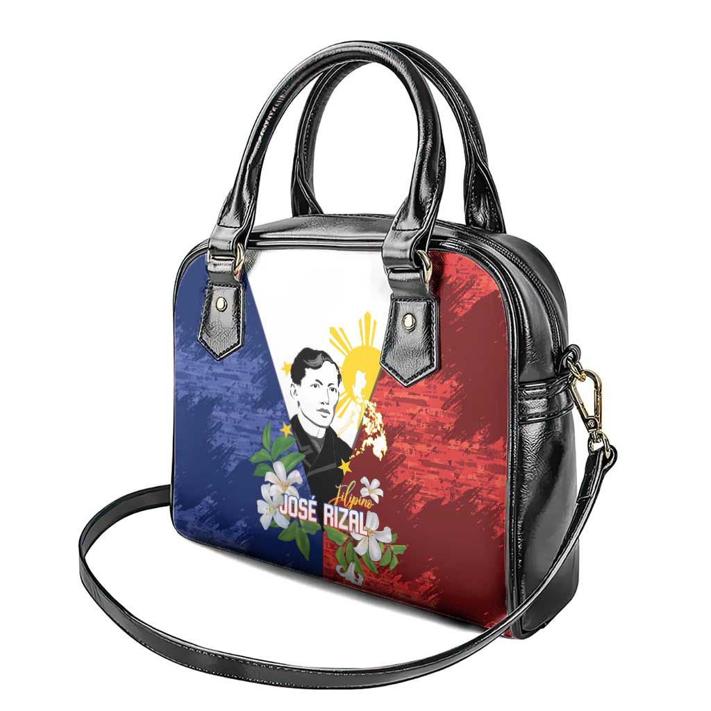 Philippines Rizal Day Shoulder Handbag Filipino Sampaguita Grunge Style - Polynesian Pride