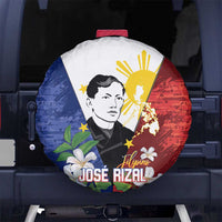 Philippines Rizal Day Spare Tire Cover Filipino Sampaguita Grunge Style - Polynesian Pride