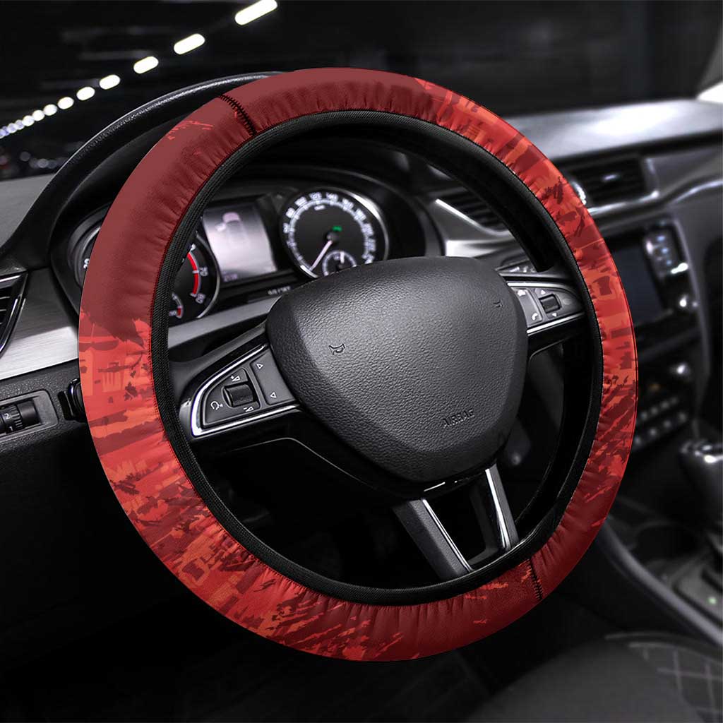 Philippines Rizal Day Steering Wheel Cover Filipino Sampaguita Grunge Style - Polynesian Pride