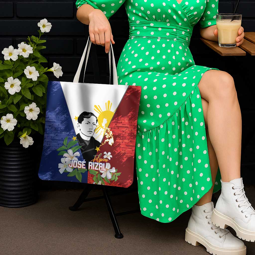 Philippines Rizal Day Tote Bag Filipino Sampaguita Grunge Style - Polynesian Pride